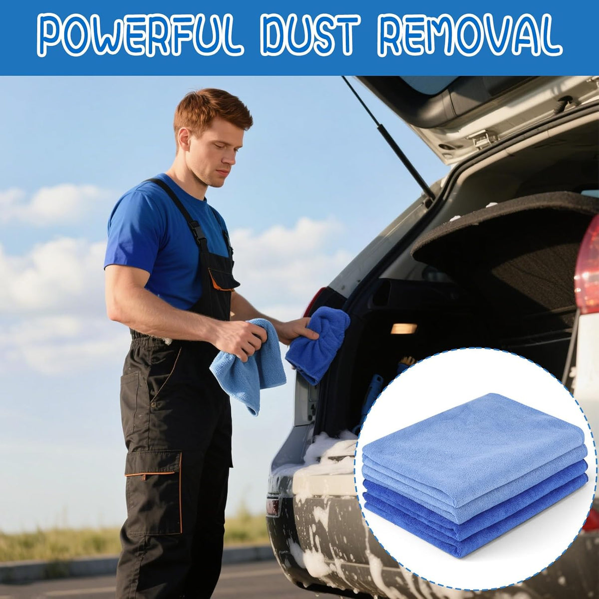 4 Pack Extra Large Microfiber Cleaning Cloths 20"x30", Lint-Free Reusable Towels for Home, Glass