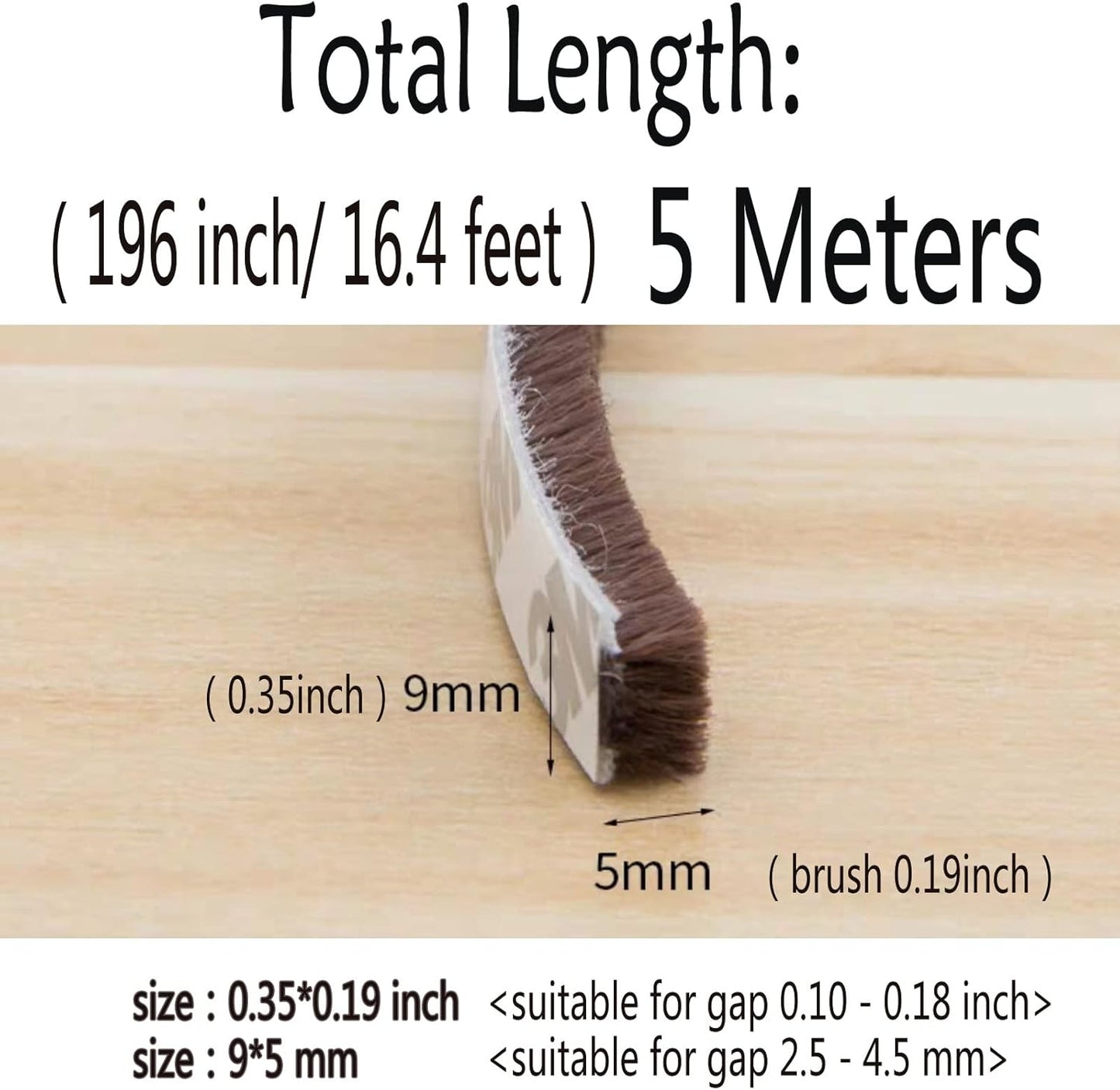 Weather Stripping Brush for Sliding Windows/Doors Frame Side,Pile Self Adhesive Weatherstrip Seal