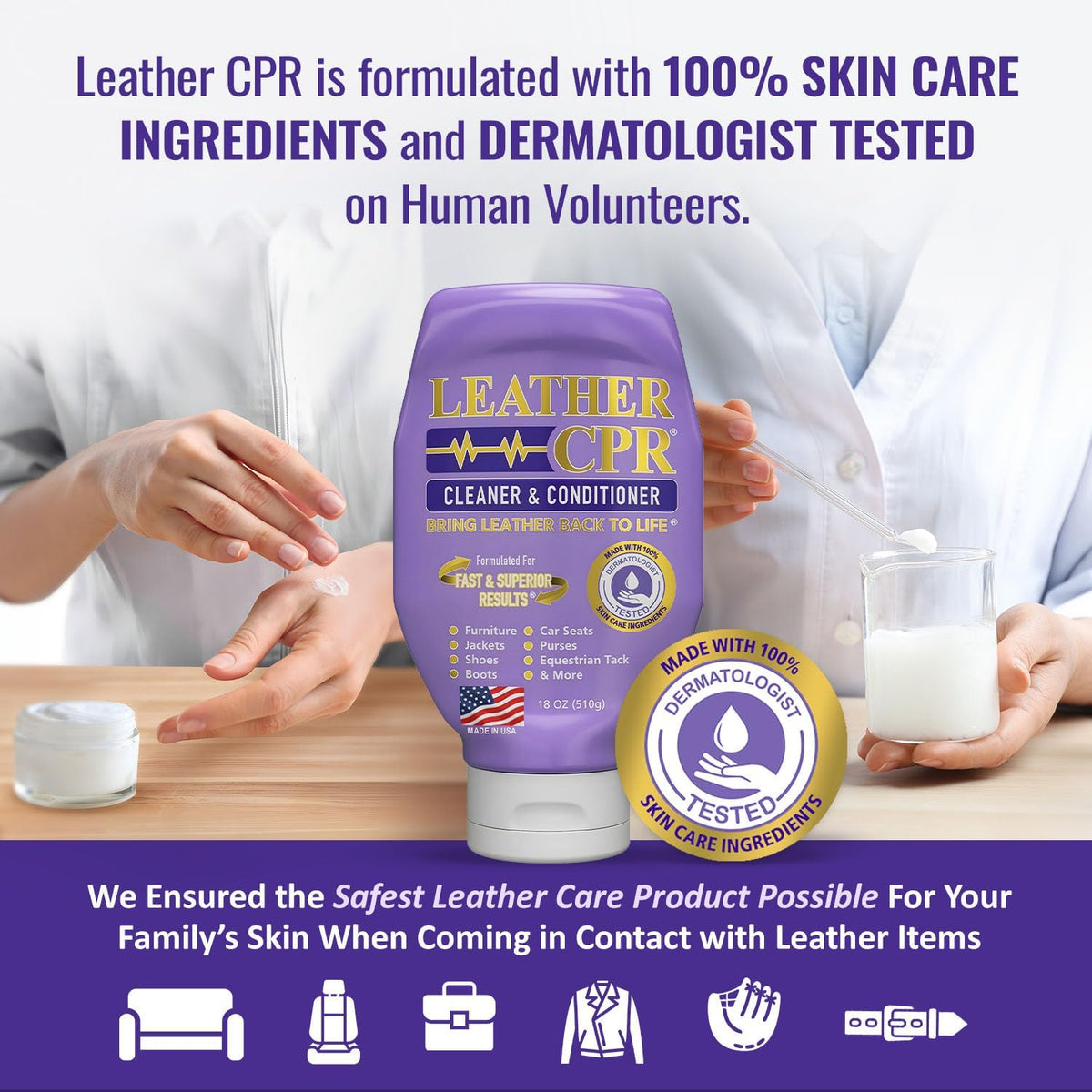 Leather CPR Cleaner & Conditioner 18oz - Cleans, Conditions, Restores & Protects Leather Furniture