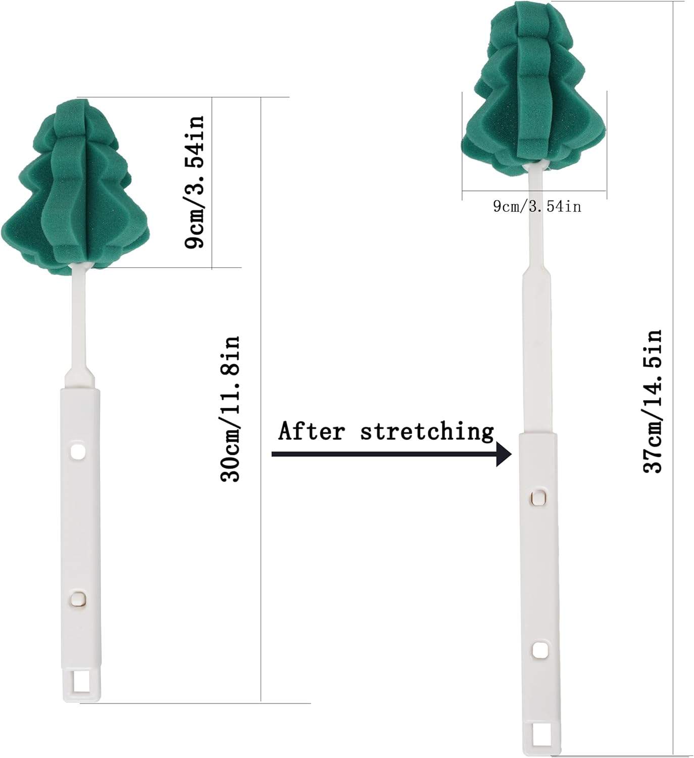 Bottle Soft Brushs Sponge Bottle Brushes Cleaning Brushs Set with Adjustable Handles 2 Pieces, for
