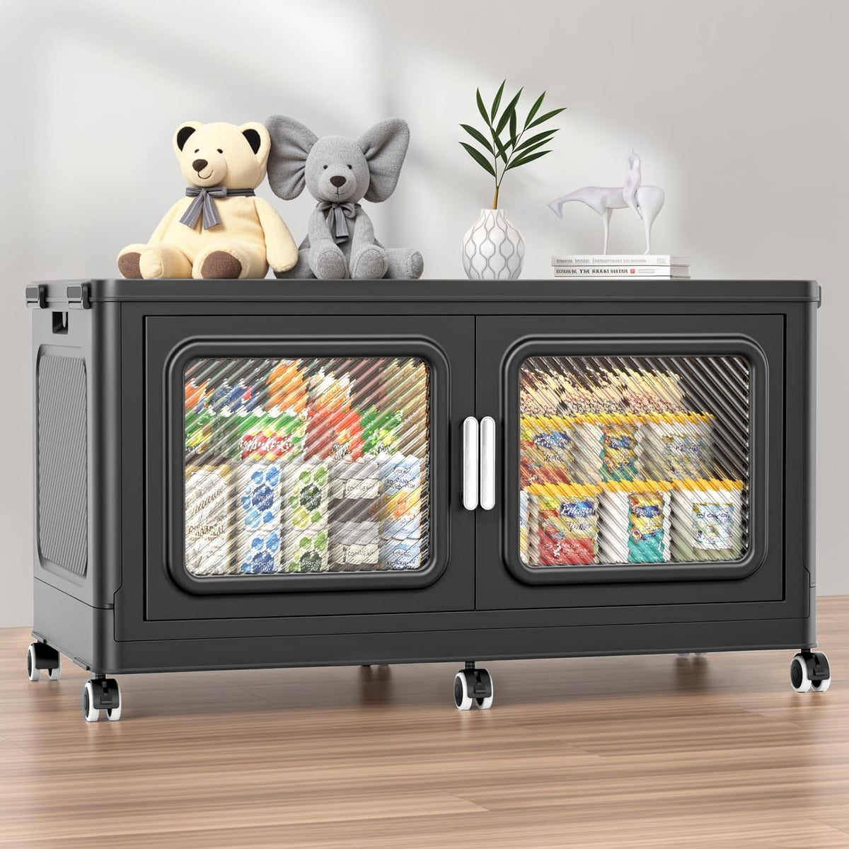 BROVIEW 220 Qt Stackable Storage Bin with Lids, 55Gal Extra Large Collapsible Storage Boxes