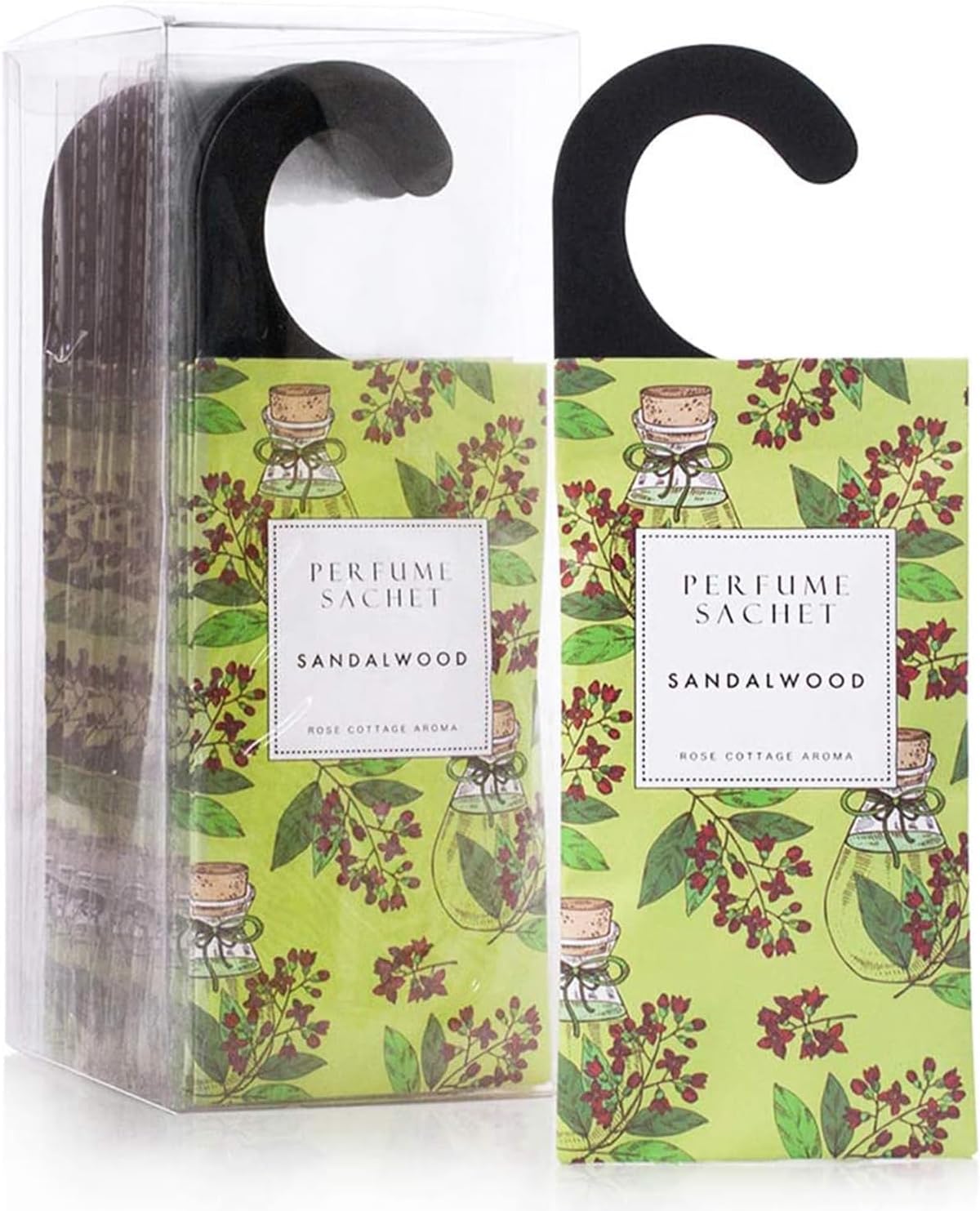 ROSE COTTAGE Large 12 Packs Sandalwood Hanging Closet Deodorizer Air Freshener Long Lasting Scented