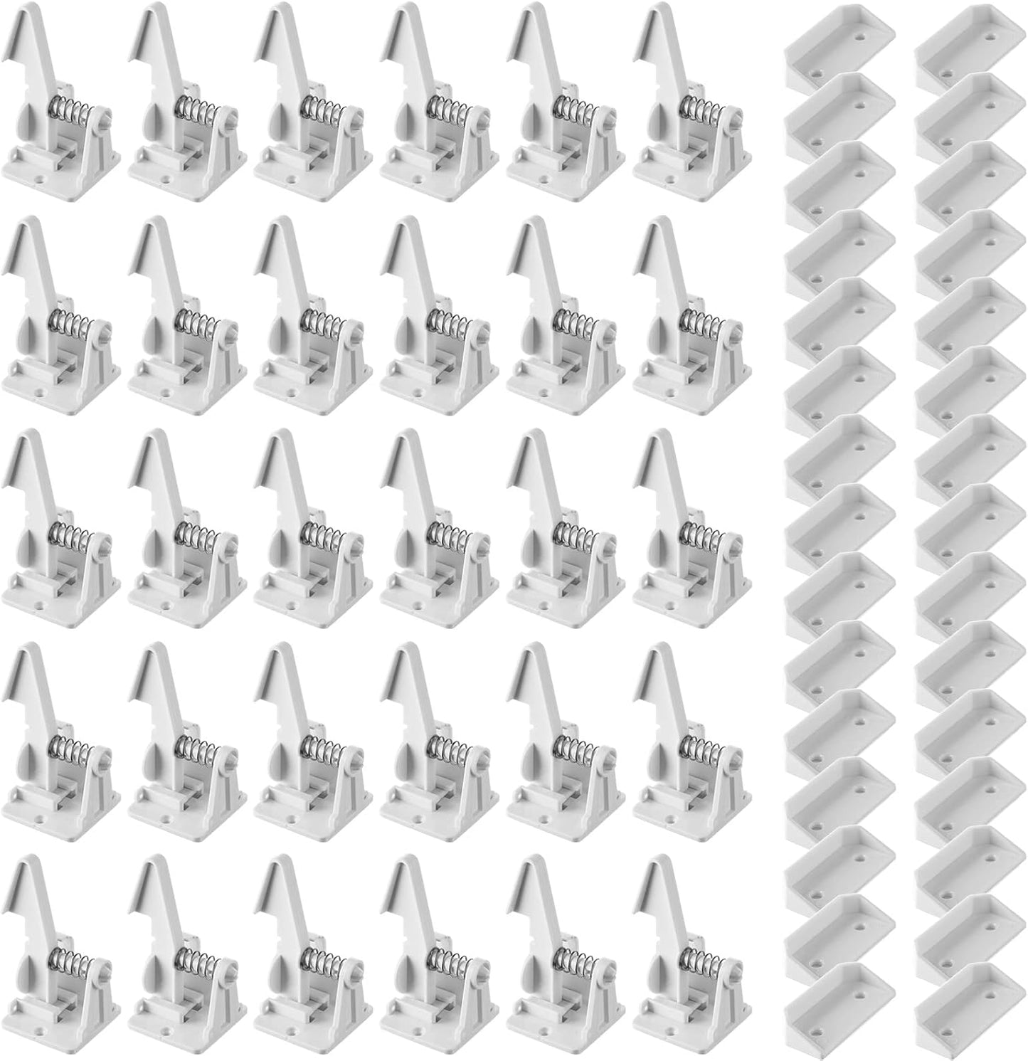 Tuanse 30 Pcs Cabinet Locks Invisible Safety Drawer Latches with Screws Self Adhesive Cabinet