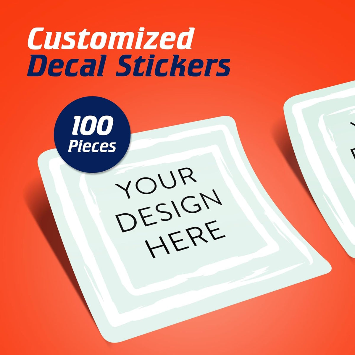 100 Custom Vinyl Stickers - Upload Your own Image, Text, Design, Logo - Personalized Logo Labels