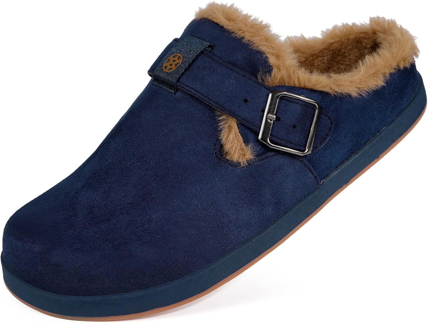 Fur Lined Clogs for Women Men Suede Winter Slippers Arch Support Slip on Mules Potato Shoes with