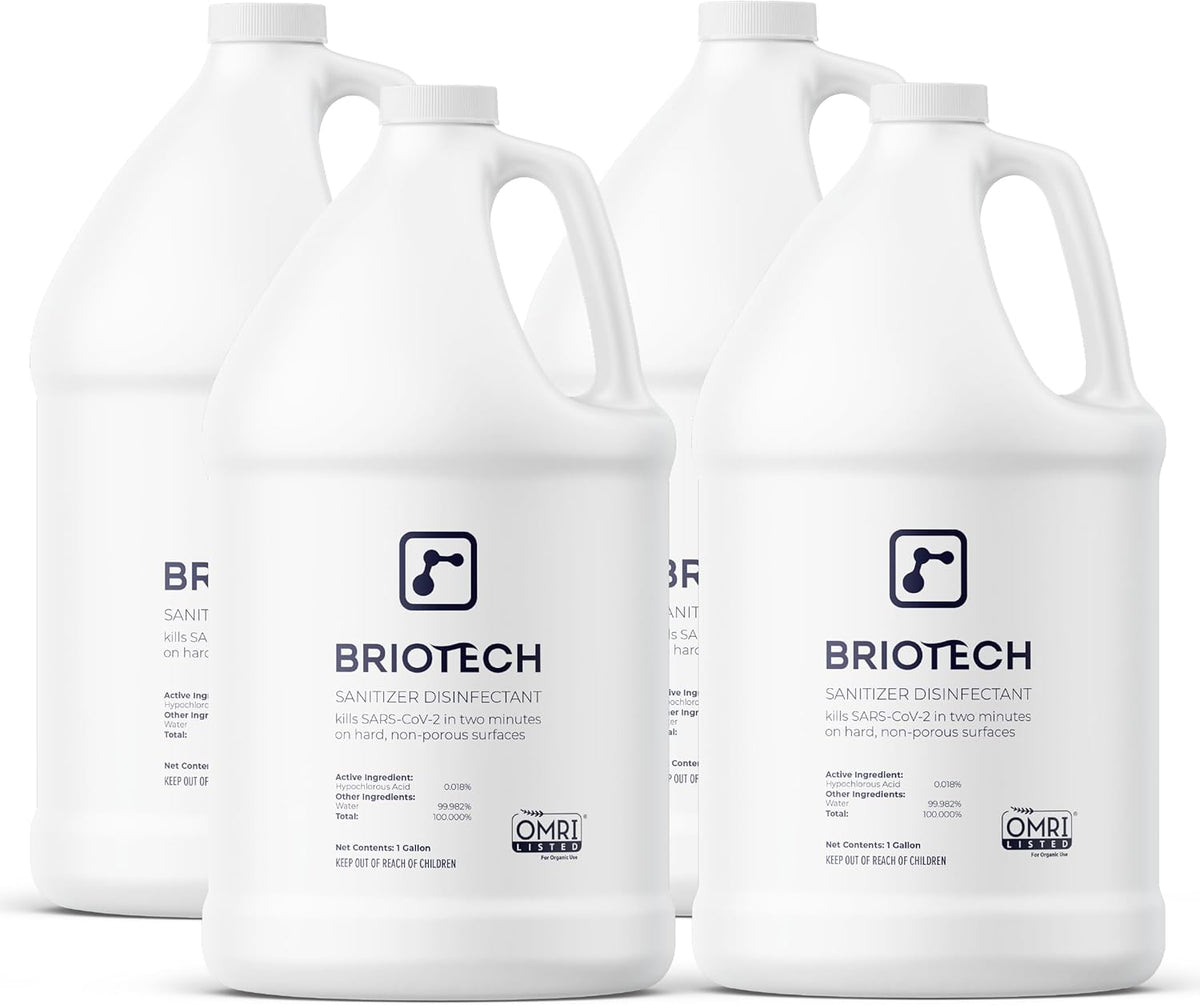 BRIOTECH Sanitizer Disinfectant Hypochlorous, Kill 99.99% of Viruses & Bacteria, Control Mold