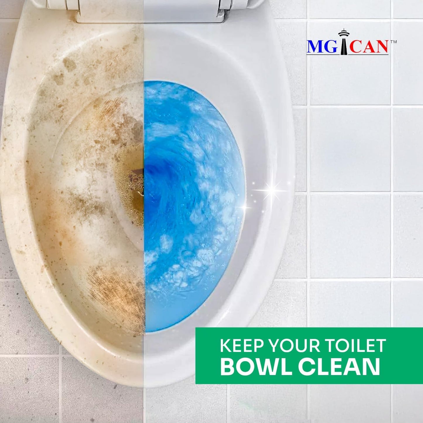 MGICAN Patented Automatic Toilet Cleaning System(ATCS) | Non-Toxic | Bleach Free & Long-Lasting |