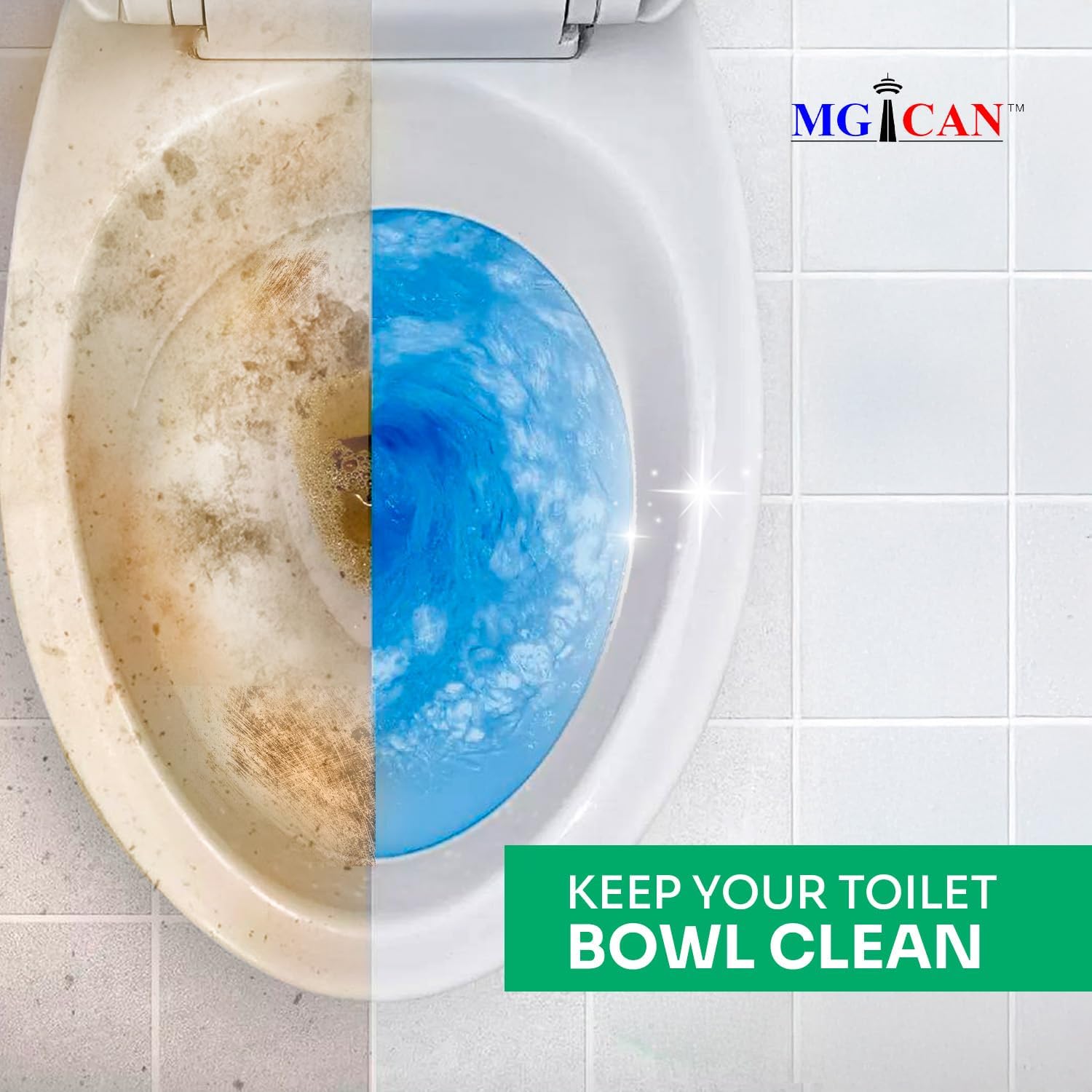 MGICAN Patented Automatic Toilet Cleaning System(ATCS) | Non-Toxic | Bleach Free & Long-Lasting |