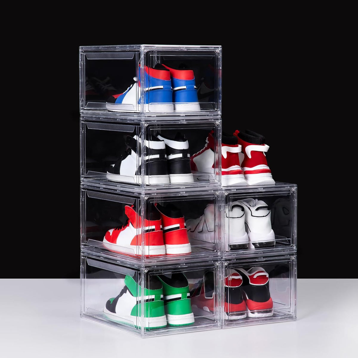 6 Pack Acrylic Shoe Boxes, Ultra Clear Shoe Boxes Stackable, Shoe Storage Box Sneaker Storage for