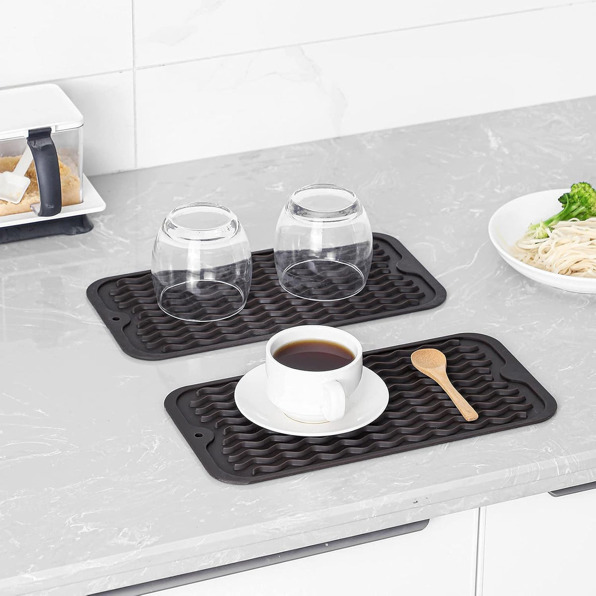 Silicone Dish Drying Mat for Multiple Usage,Easy clean,Eco-friendly,Heat-resistant Silicone Mat for