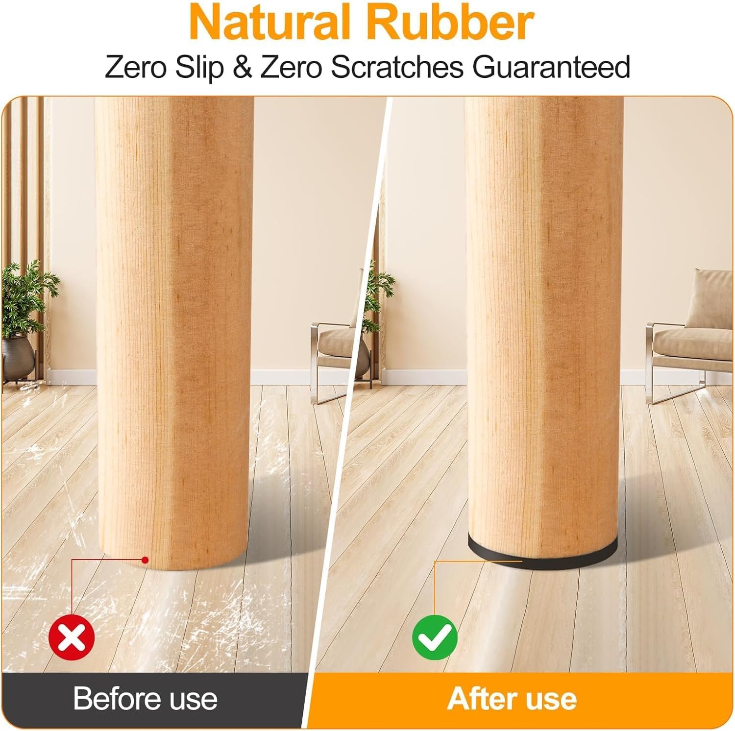 CHUNZEXI Non Slip Furniture Pads - 24 Premium Furniture Grippers Self Adhesive Rubber Furniture
