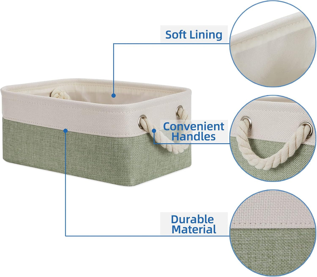 Temary Small Storage Baskets Small Fabric Bins for Closet, 6 Pack Decorative Storage Boxes with
