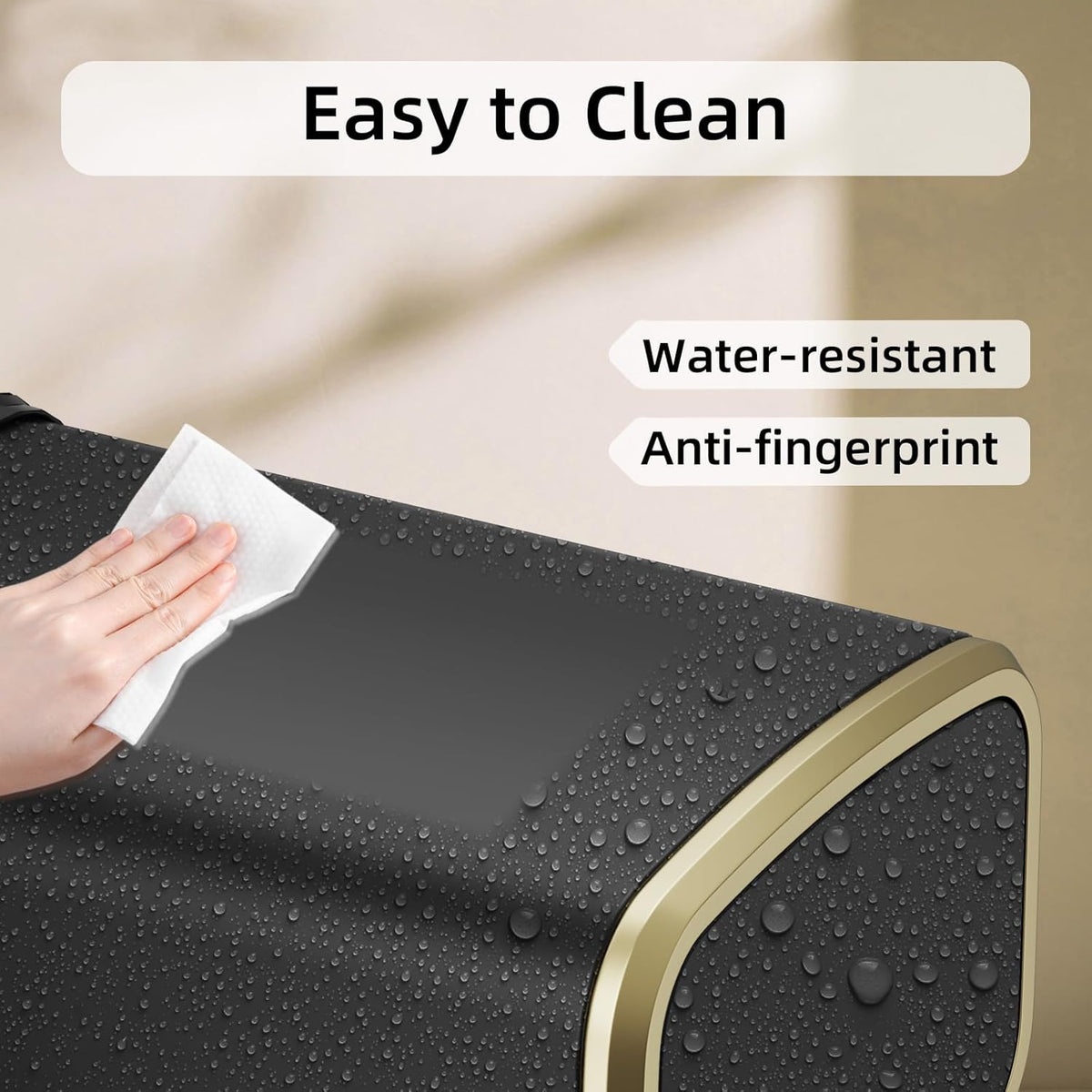 8L/2.1 Gallon Small Bathroom Trash Can with Lid, Swing-Top Rectangular Waste Bin, Stainless Steel