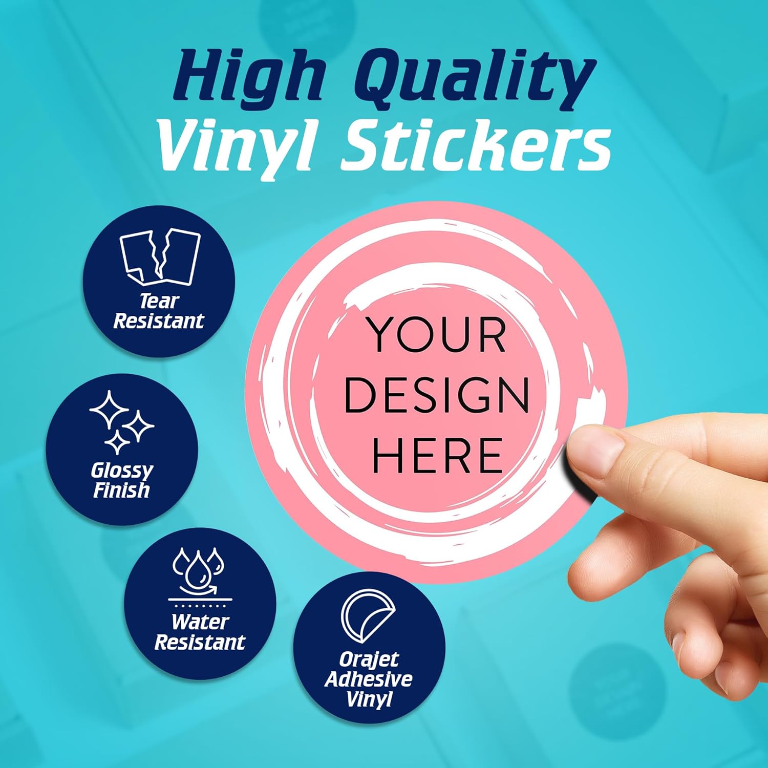 100 Custom Vinyl Stickers - Upload Your own Image, Text, Design, Logo - Personalized Logo Labels