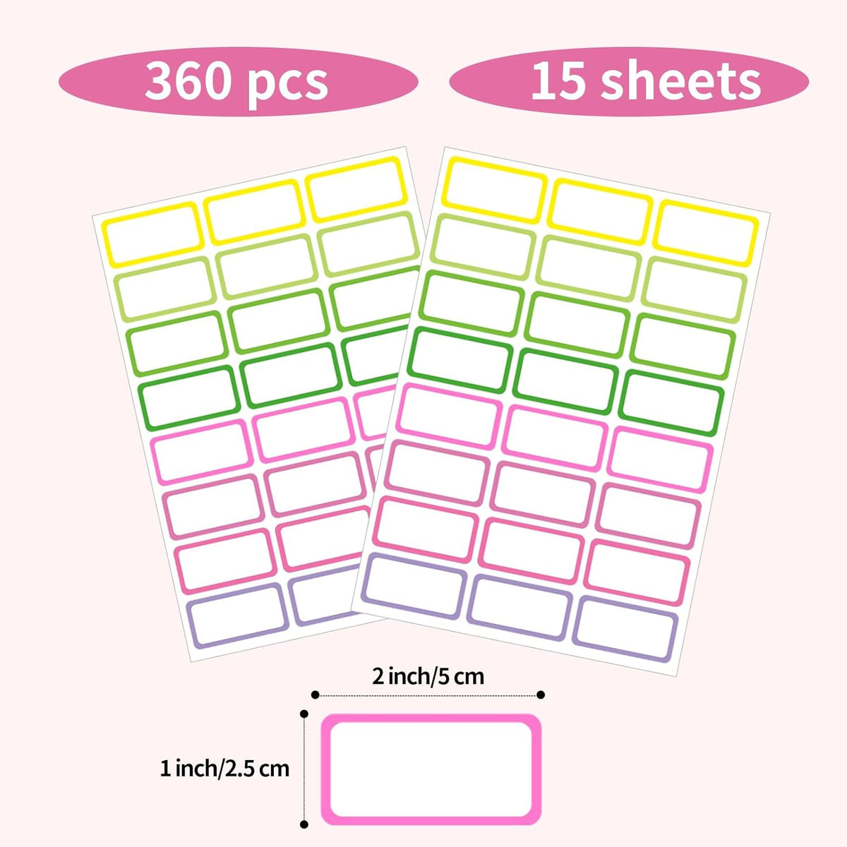 STARLIBOO Removable Freezer Labels,1x2 Inch Color Coding Removable Labels for Food Containers