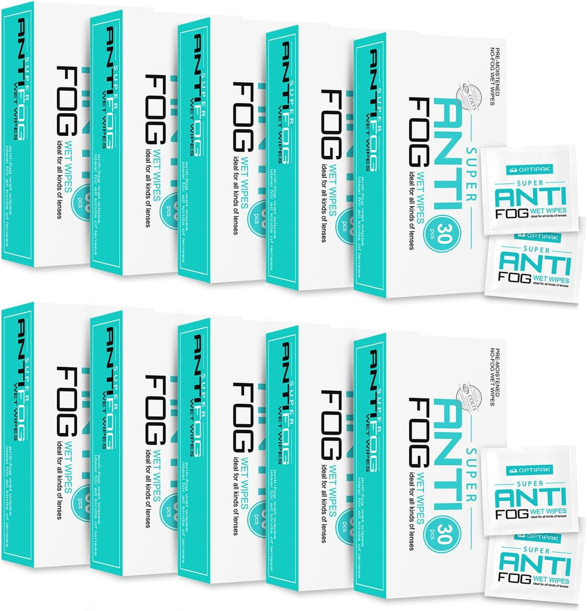 Opti-Pak Anti-Fog Pre-moistened Wipes for Glasses, Binoculars, Face Shields, Ski Masks or Swim