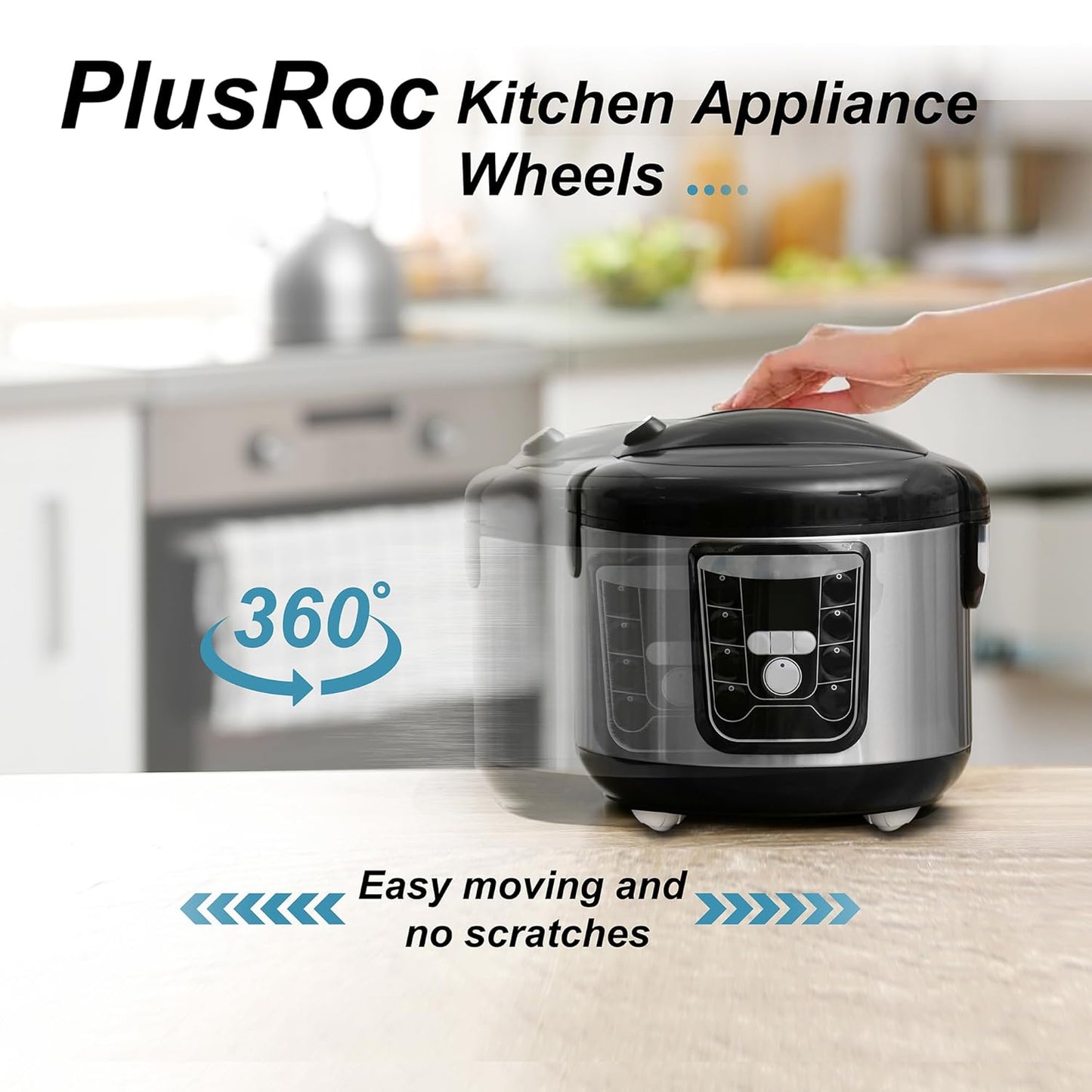 PlusRoc 8 Pack Self Adhesive Caster Wheels For Kitchen Appliance Rollers, Load Capacity 14LBS Per