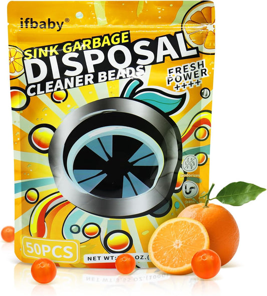 50 Count Garbage Disposal Cleaner and Deodorizer – Sink Odor Eliminator, New Powerful XL Sink Drain