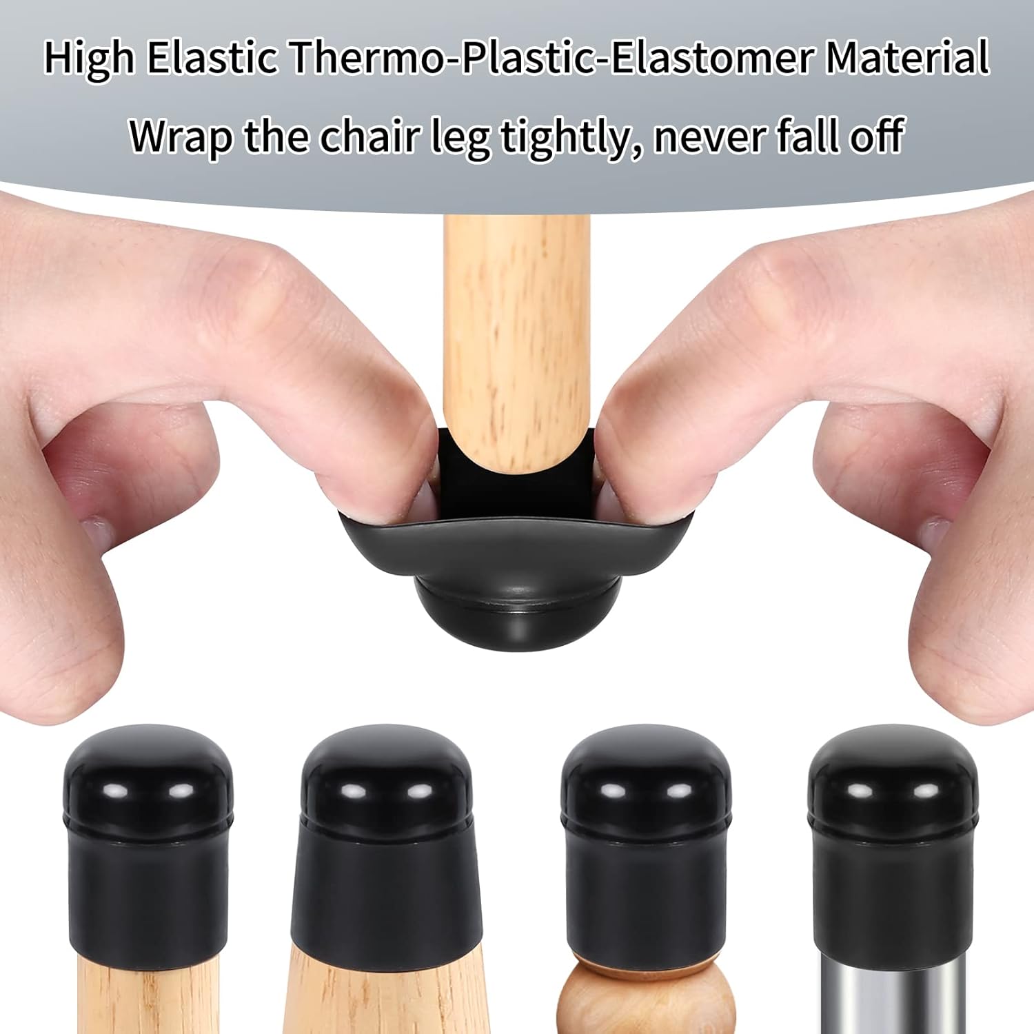 Ezprotekt 24 Pcs Extra Small Chair Leg Sliders for Carpet, Black Round Teflon Furniture Pads for