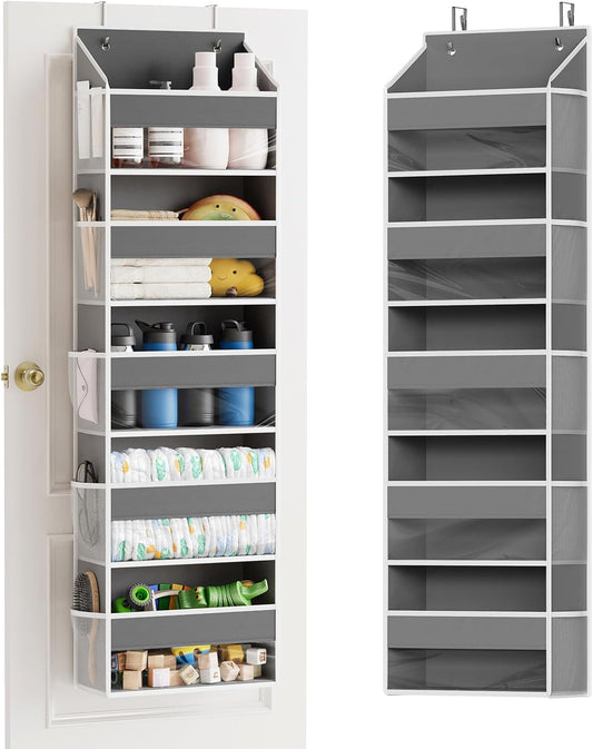SpaceAid 1 Pack Over The Door Organizer with 5 Large Pockets and 10 Mesh Side Pockets, 5 Layers