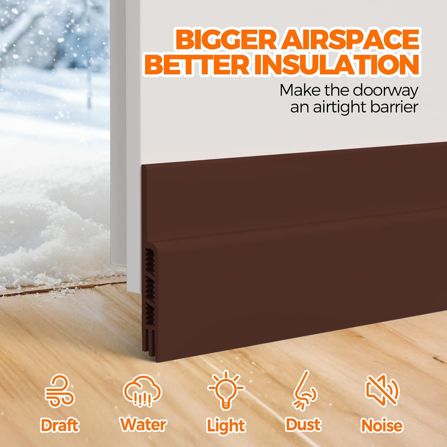 Holikme Door Draft Stopper Under Door Draft Blocker Insulator Doors Sweep Weather Stripping Noise
