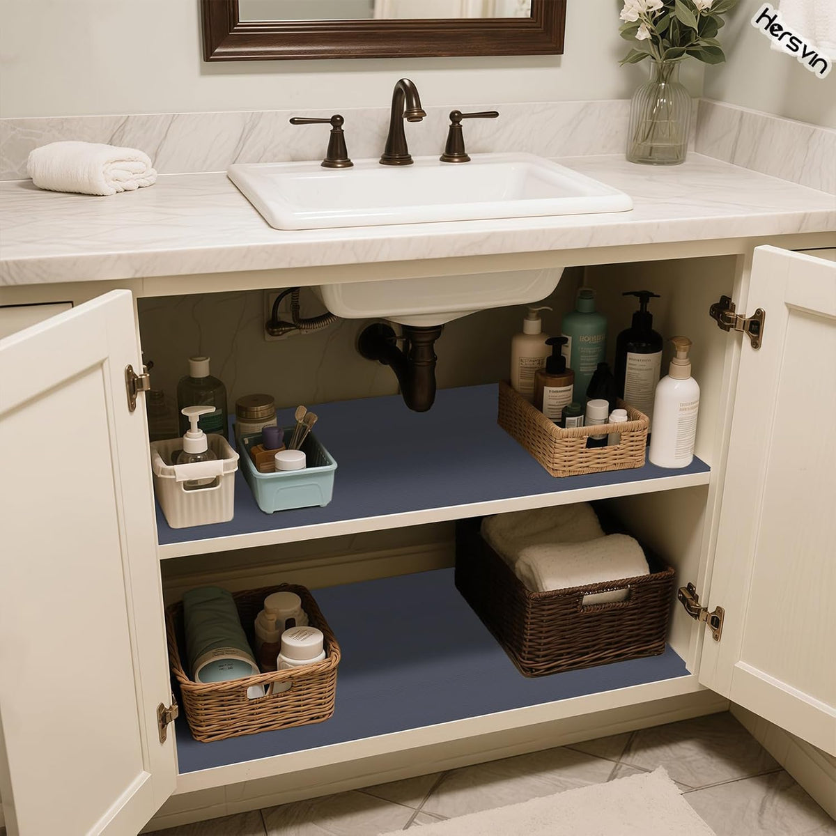 Shelf Liners 20 in x 20 ft EVA Drawer Mats, Non-Adhesive Cupboard Pad, Kitchen Cabinet Lining