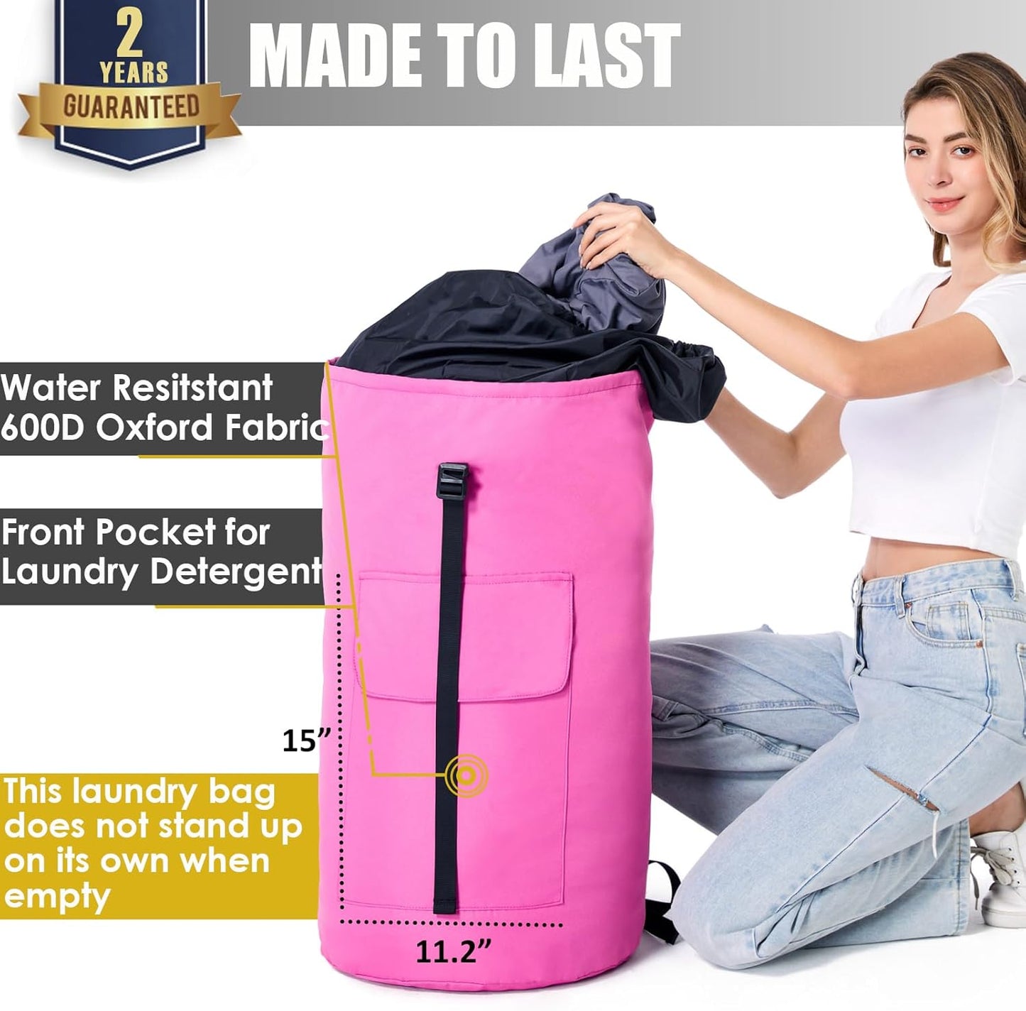 Laundry Bag 115L, College Dorm Room Essentials, Extra Large Laundry Bag with Straps, Heavy Duty