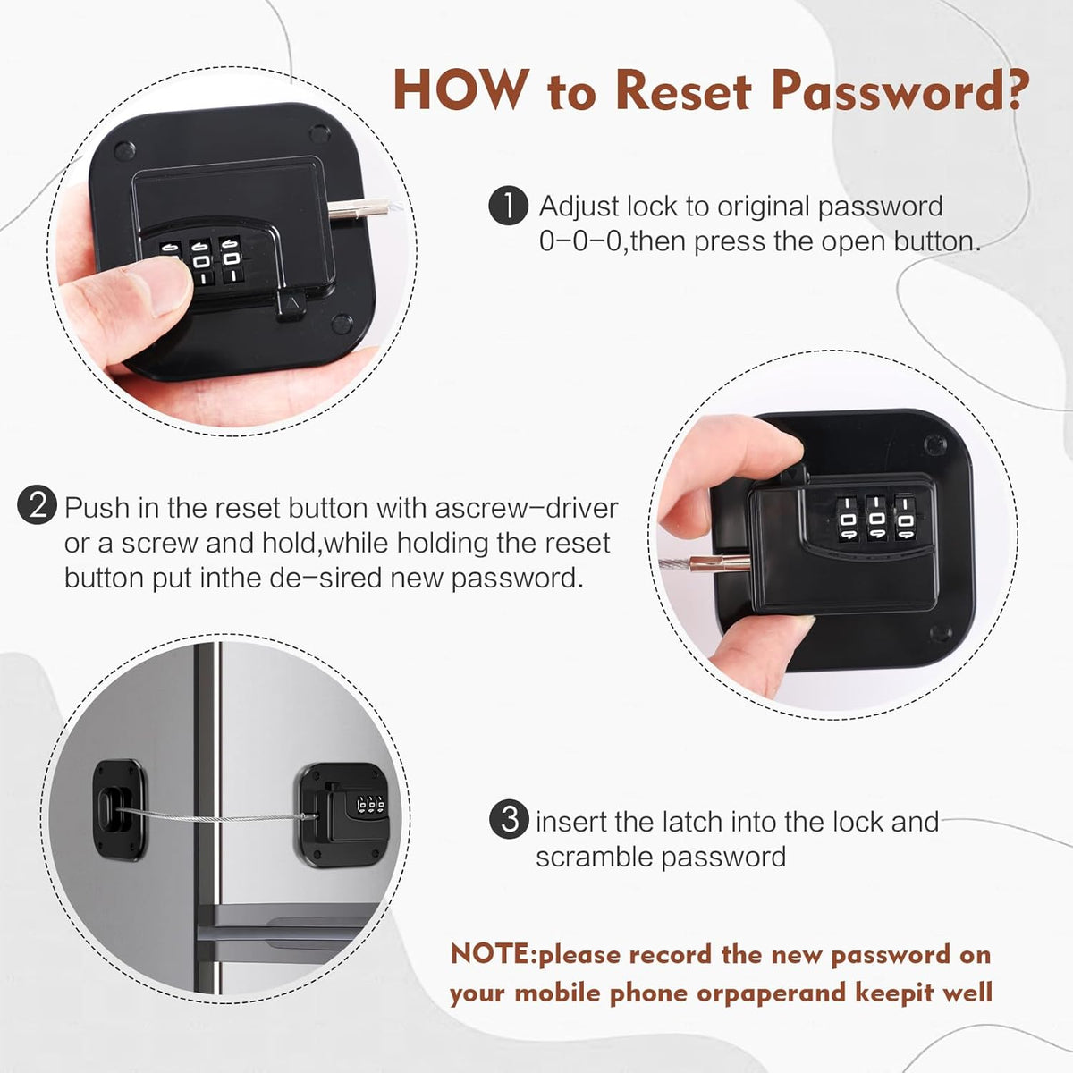 Refrigerator Lock, Combination Lock for Refrigerator Cabinets, Drawers, Heavy Duty Fridge Lock