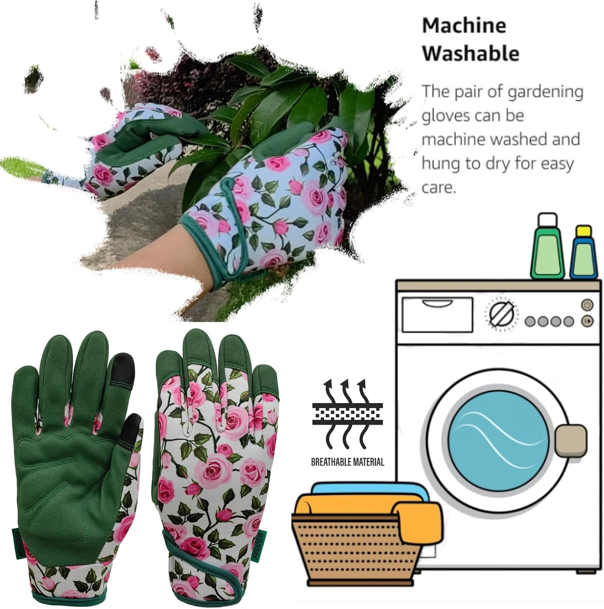 Thorn Proof&Puncture Resistant Gardening Gloves with Grip,Garden Gloves for Women, Leather Work