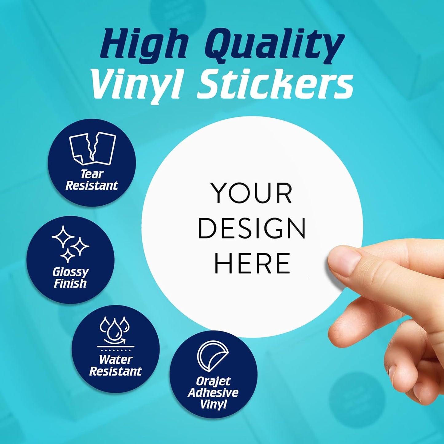 100 Custom Vinyl Stickers - Upload Your own Image, Text, Design, Logo - Personalized Logo Labels