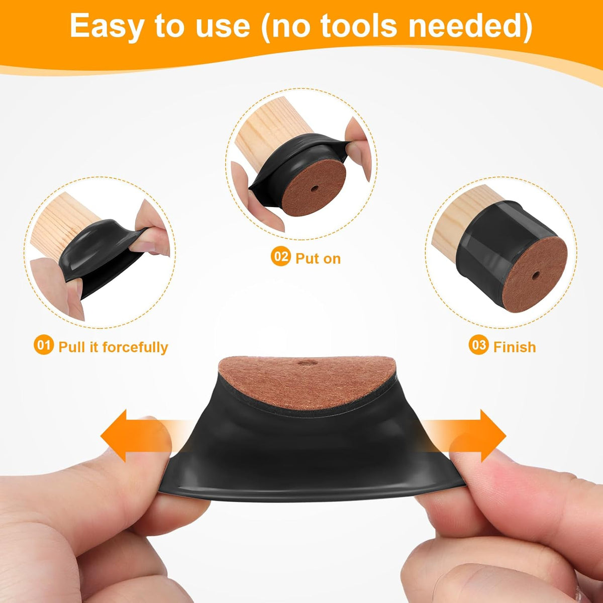 CHUNZEXI 32 Pack Chair Leg Floor Protectors for Hardwood Floors, Silicone Felt Covers Pads Caps