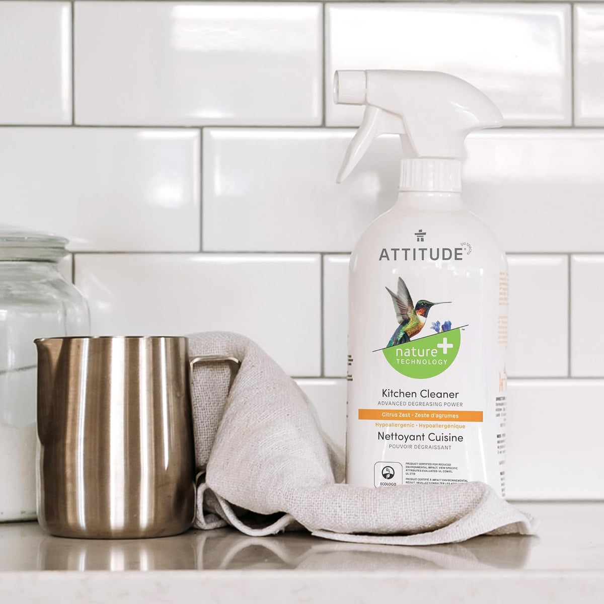 ATTITUDE Kitchen Cleaner Spray, EWG Verified, Powerful Degreaser, Cuts Grease & Grime, Plant-Based