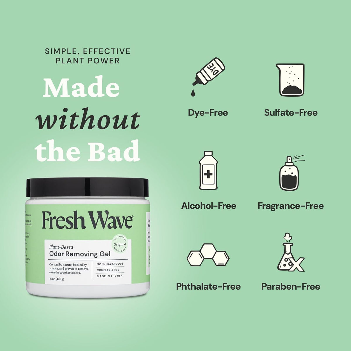Fresh Wave Odor Removing Gel, 15 oz., Pack of 2 - Odor Absorbers for Home, Safer Odor Relief