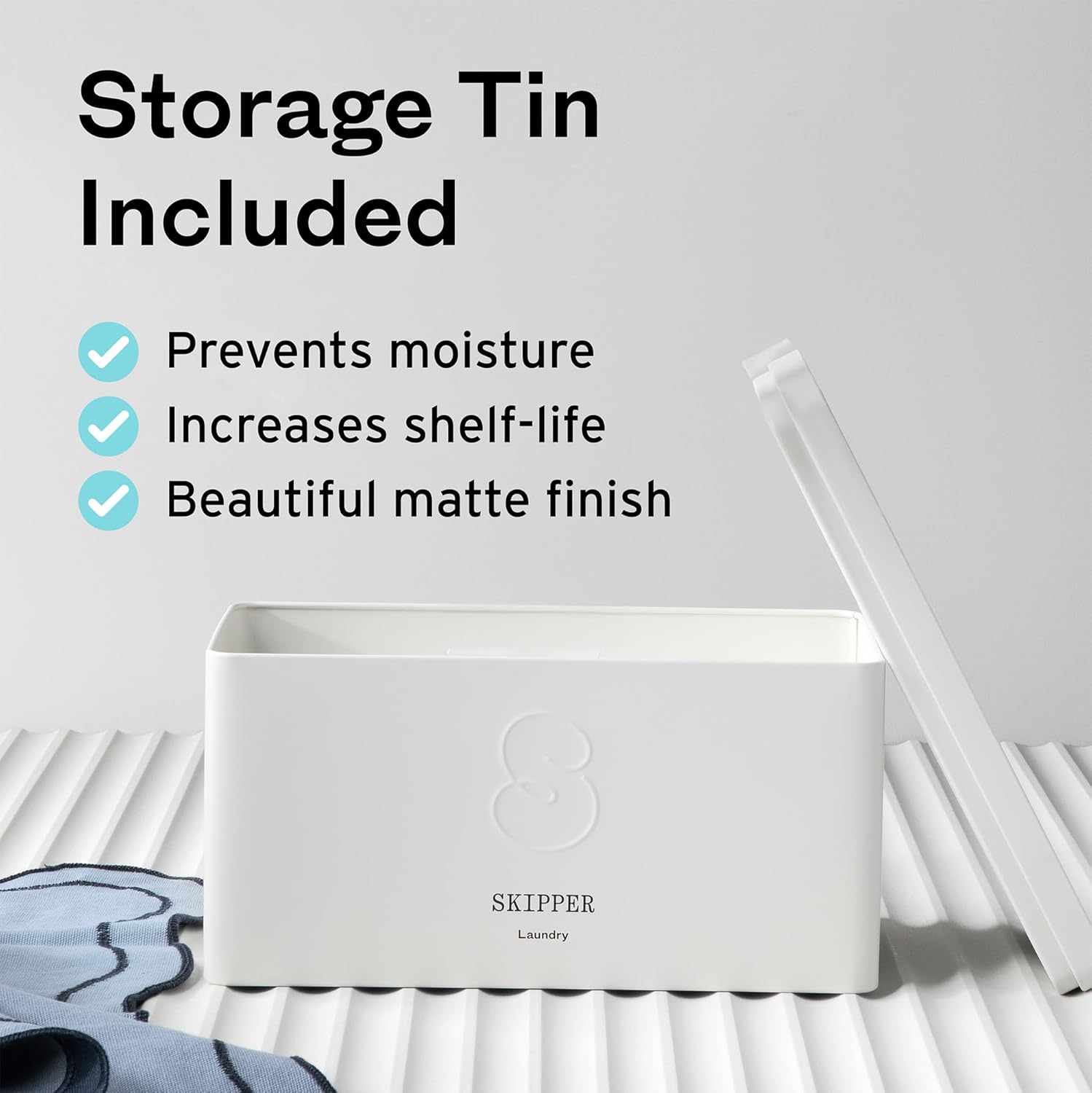 Skipper 50% LARGER Laundry Detergent Sheets Starter Kit (120 sheets / 240 loads) + Storage Tin
