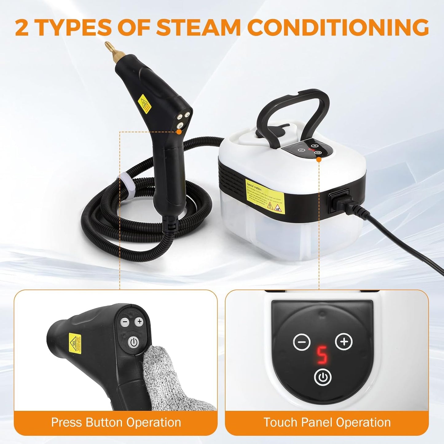 BEAMNOVA Steam Cleaner for Car Detailing 1.2L (41oz) Water Container Handheld Steamer for Cleaning