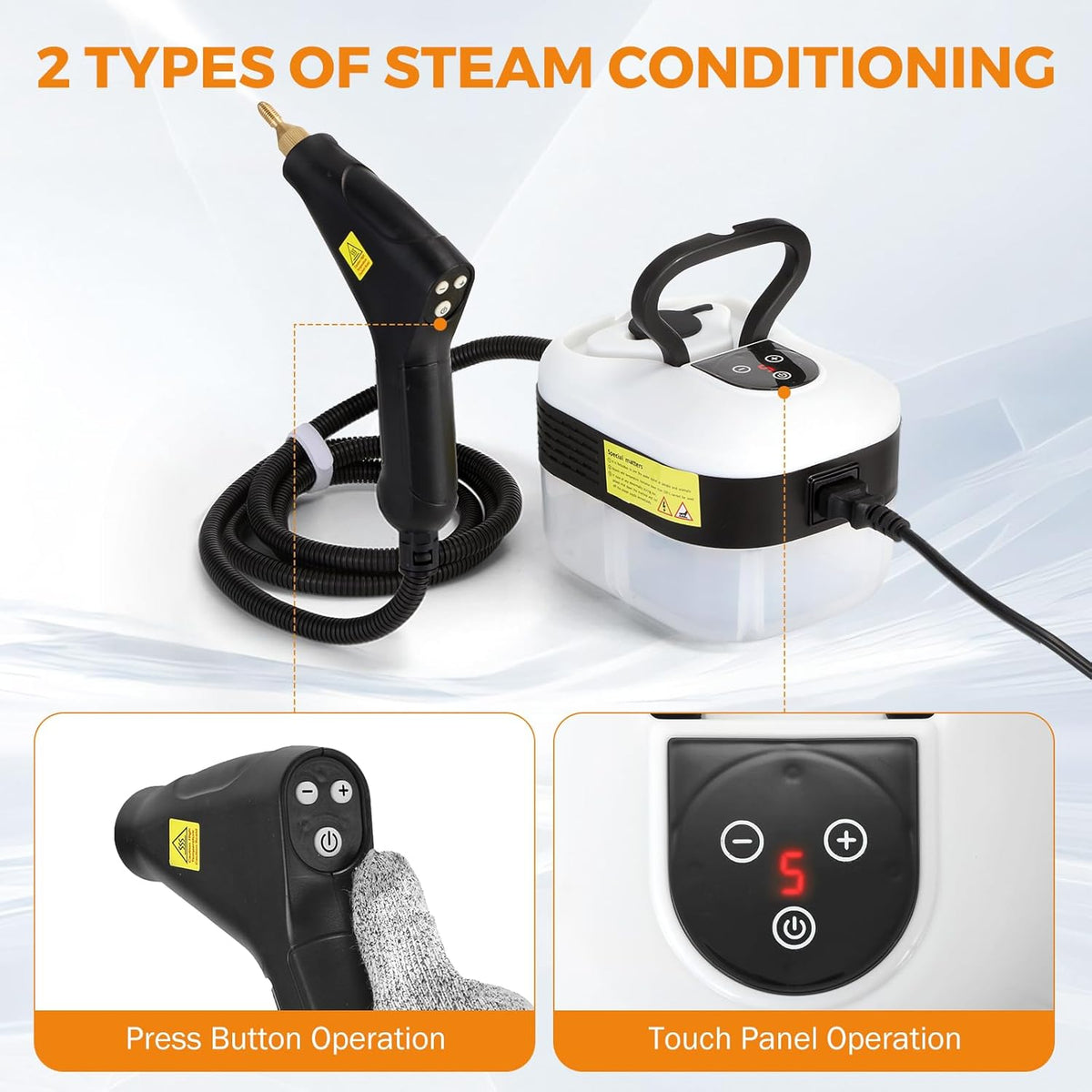 BEAMNOVA Steam Cleaner for Car Detailing 1.2L (41oz) Water Container Handheld Steamer for Cleaning