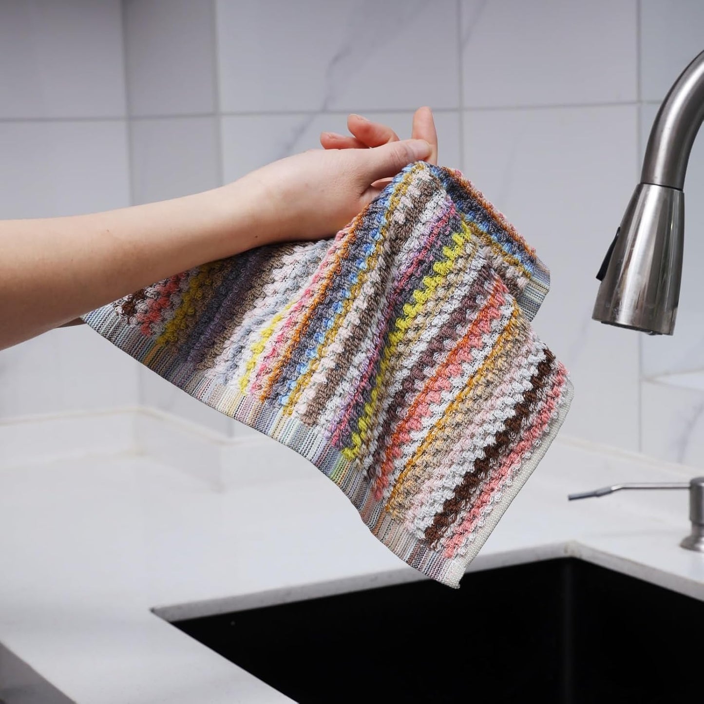 Oeleky Kitchen Dishcloths for Washing Dishes, Ultra Absorbent Dish Rags, Cotton Cleaning Cloths