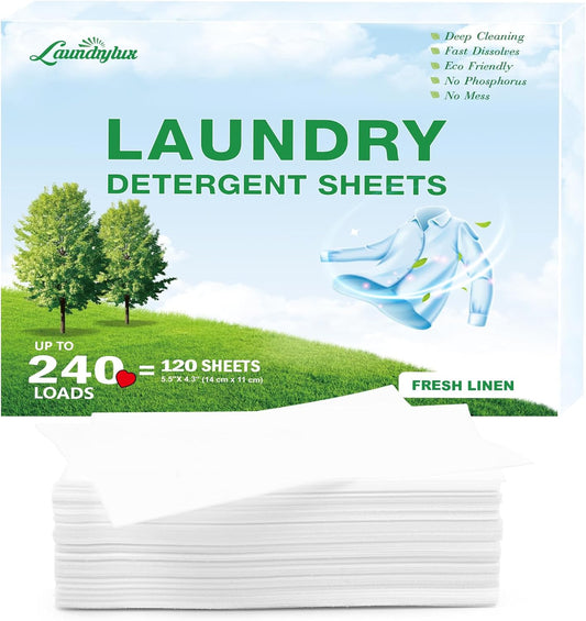 Laundry Detergent Sheet, Eco-Friendly & Hypoallergenic Wash Strips, Natural Ingredients