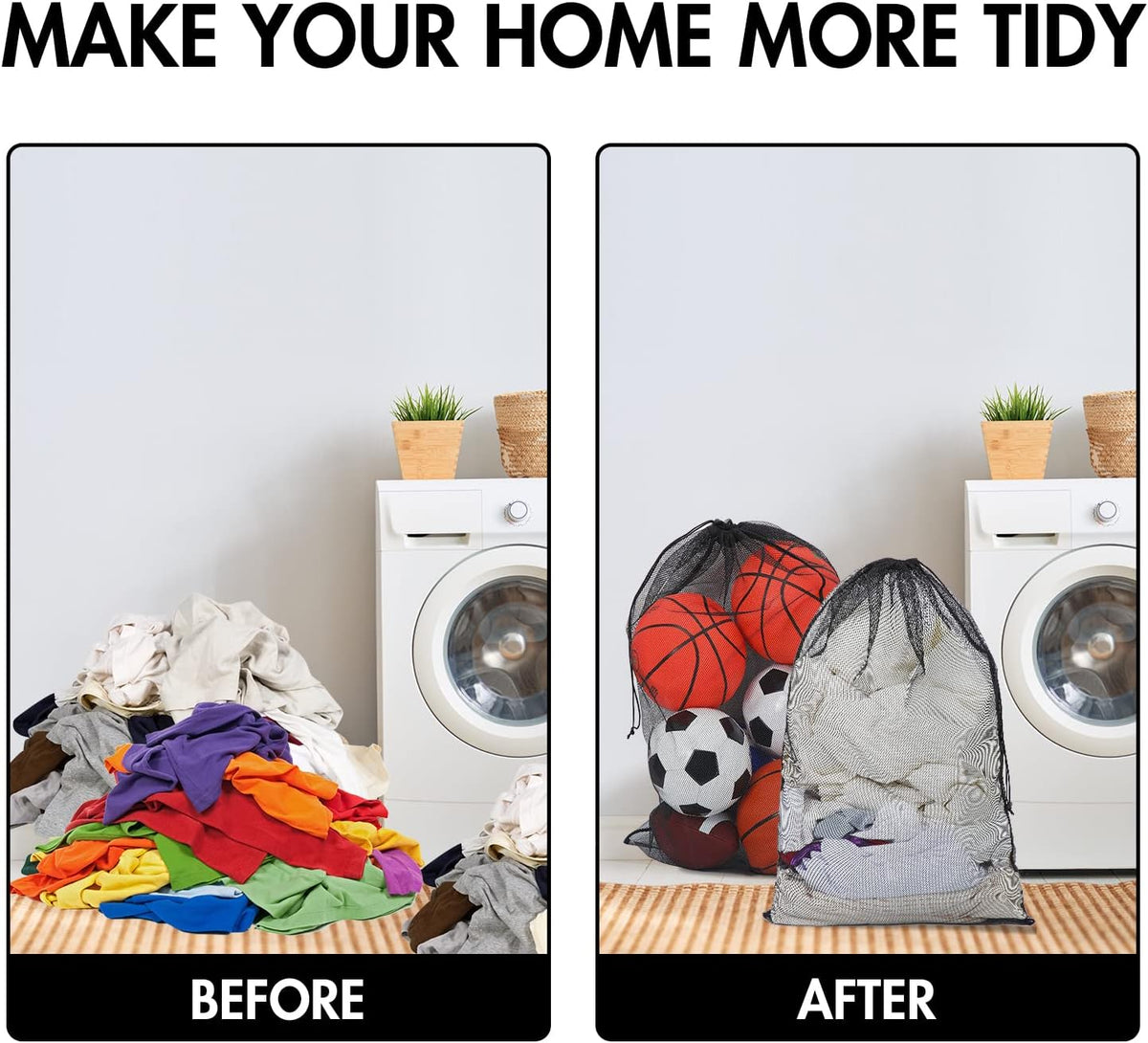 Berlune 30 Pack 24 x 36 Inches Large Mesh Bags for Laundry, Wash bags, Sturdy Mesh Material Closed
