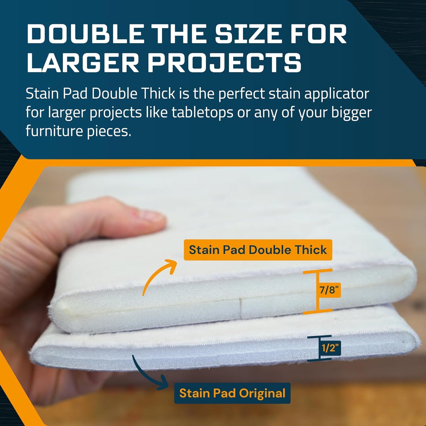 MāKRS Double Thick Stain Pad, Cut-to-Size Staining Pads, 1-Pack, Lint, Snag, Streak-Free
