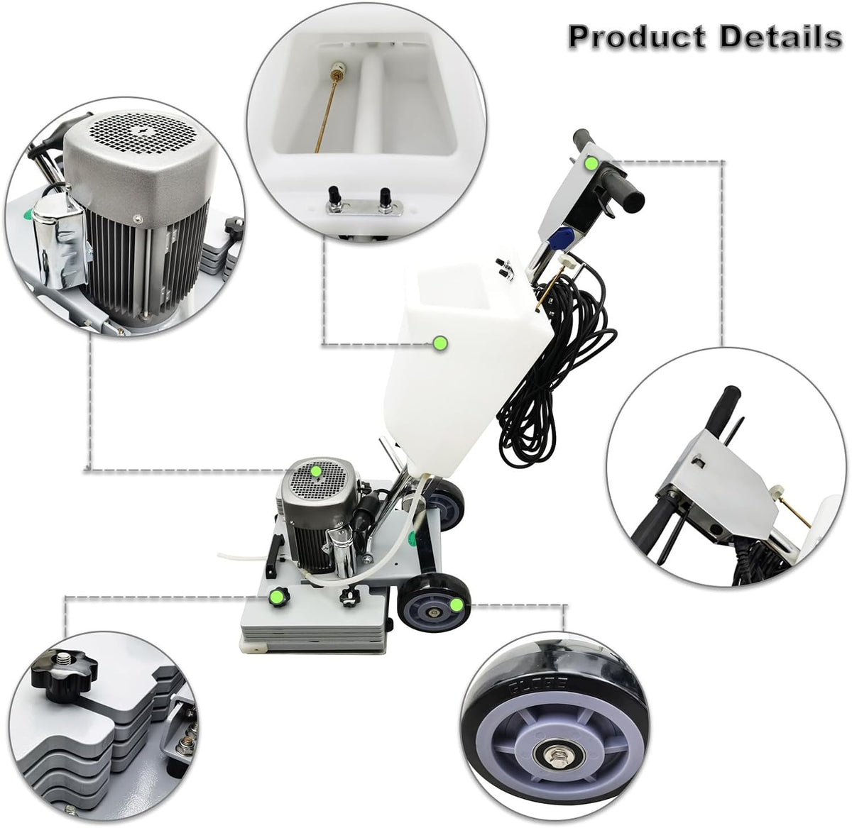 Floor Grinding Machine & Polisher - 3.43Gal Scrubber, 2834RPM, Commercial & Industrial Square