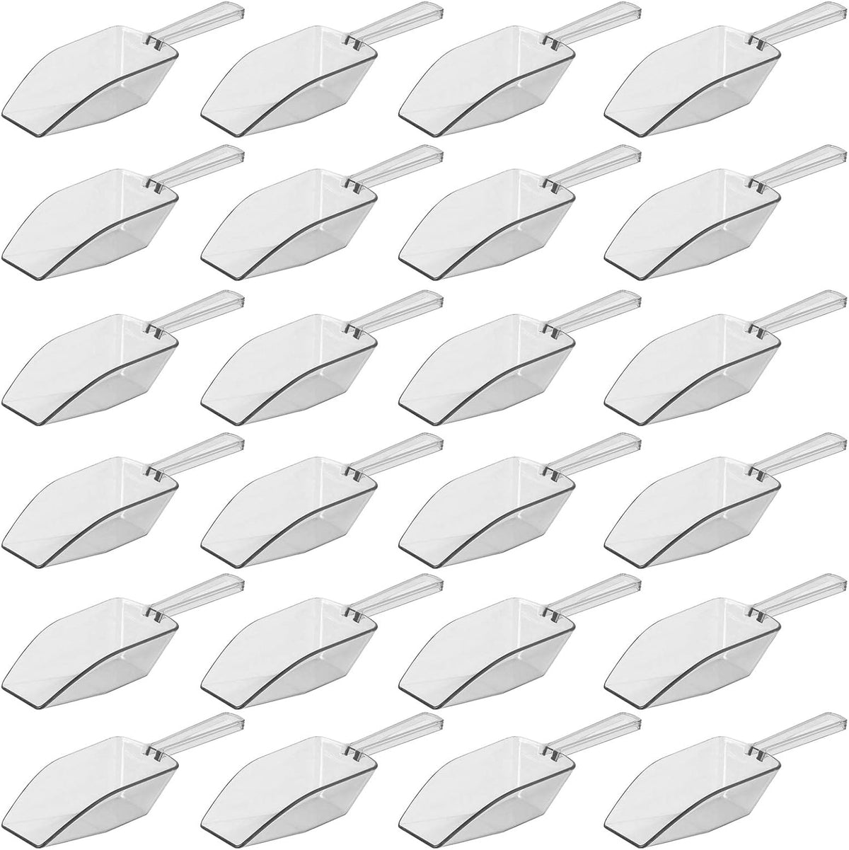 Clear Mini Plastic Acrylic Scoops 24 Pcs | 5.5” Kitchen Scoop | Wedding Desserts | Candy Buffet