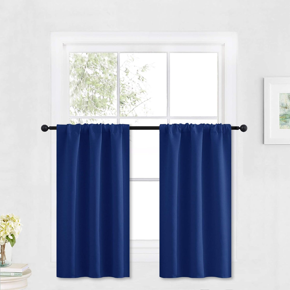 RYB HOME Bathroom Window Curtains - Super Soft Blackout Privacy Curtains for Baby Nursery Bedroom