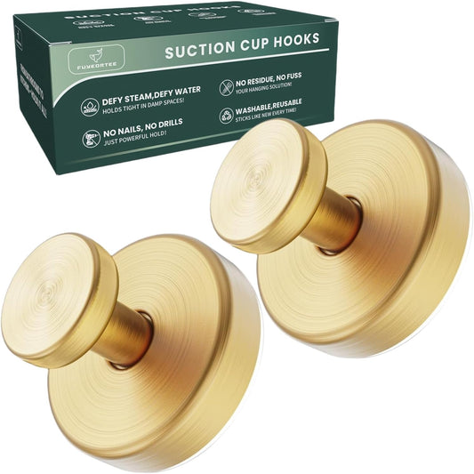2025 Upgraded Stainless Steel Heavy Duty Suction Cup Hooks for Shower Bathroom Accessories