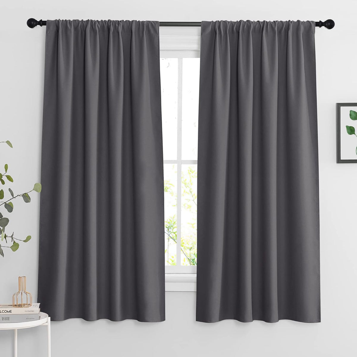 RYB HOME Blackout Curtains for Living Room, Room Darkening Small Window Treatment Thermal Insulated
