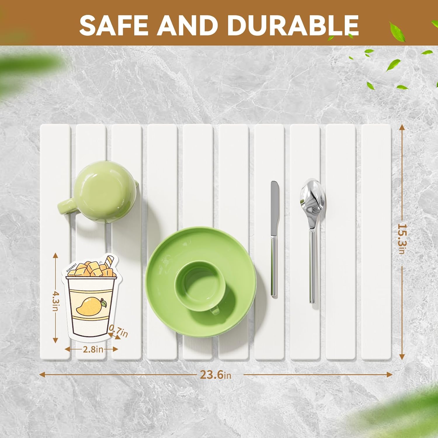 Large Stone Dish Drying Mats for Kitchen Counter,23.6''x15.3'' Foldable Quick Dry Stone Mat