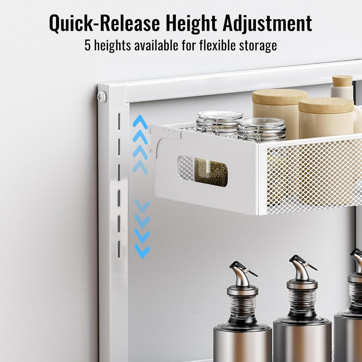 Full Metal Under Sink Organizer, Pull Out Cabinet Organizers and Storage, Silk-Smooth Sliding
