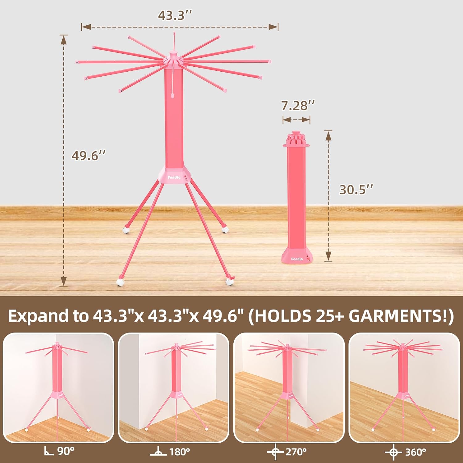 Clothes Drying Rack Foldable & Collapsible Drying Racks with 4-Leg Octopus Design, Large Capacity