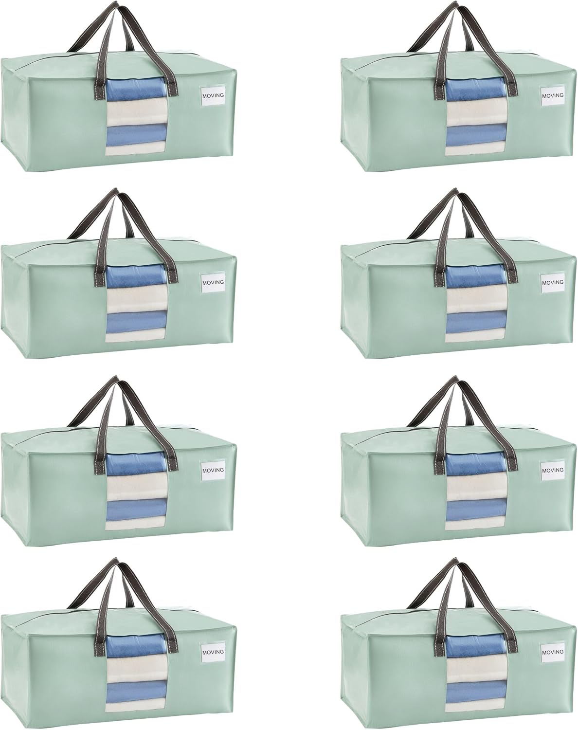 VENO 8 Pack Moving Bags for College, Heavy-Duty Storage Totes, Moving Boxes and Wardrobe Packing