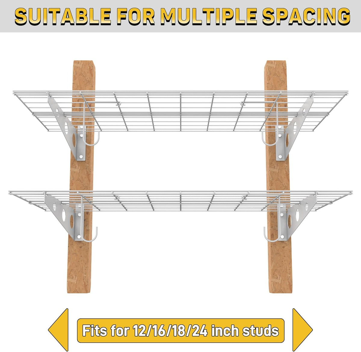 Ultrawall Garage Wall Shelves, 2 x 4 ft Wall Mounted Storage Shelves, Heavy Duty Wall Shelving with